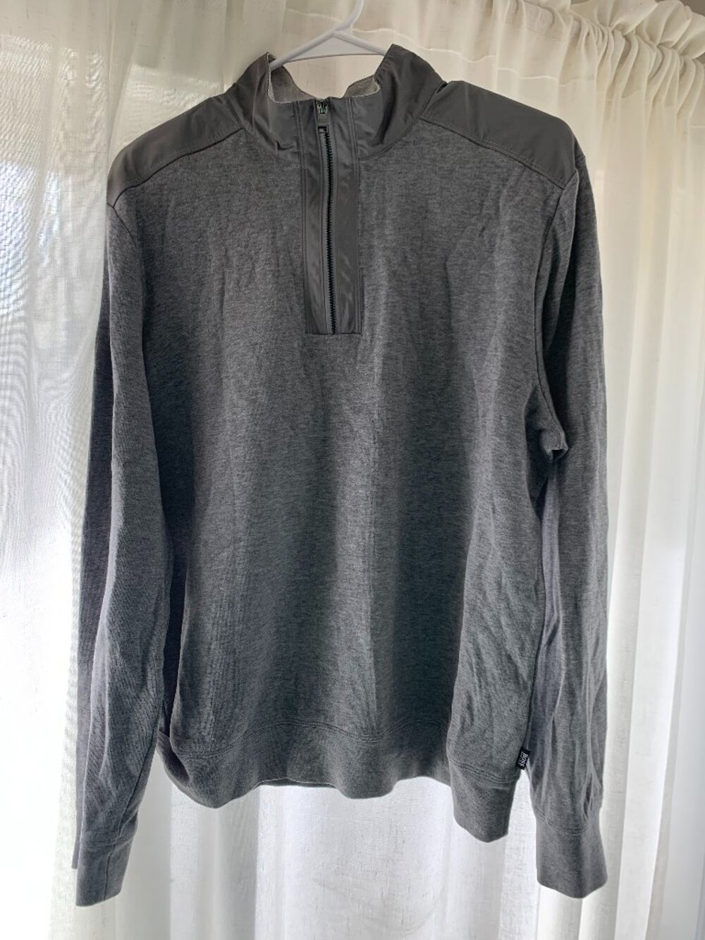 Hugo BOSS Half-Zip Cotton Pullover Sweatshirt Men's Size Large Gray